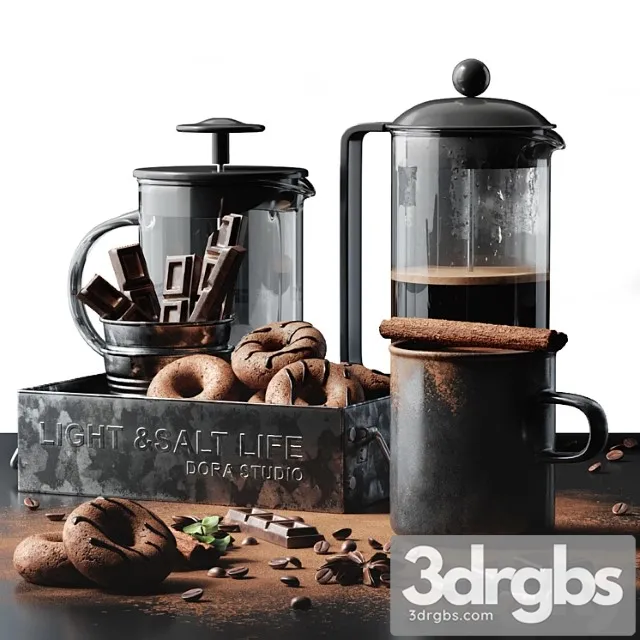 Coffee Set 3 3D Model Download