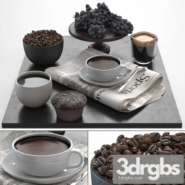 Coffee Set 34 3D Model Download