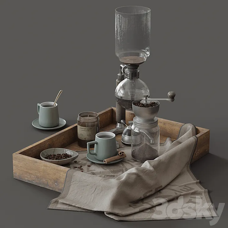 coffee set 3D Model Free Download
