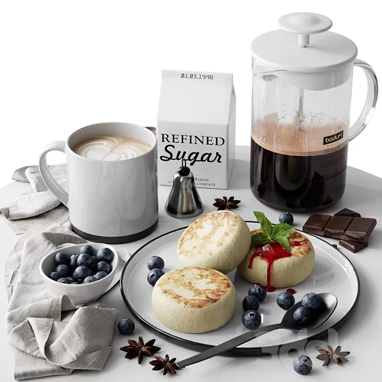 Coffee set 4 3D Model