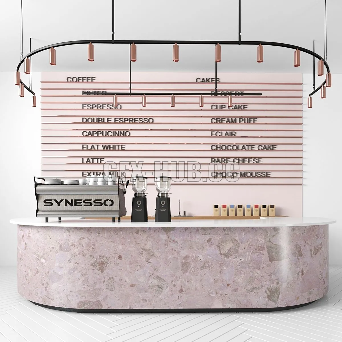 Coffee shop 02 with Synesso Espresso Machine 3D Model