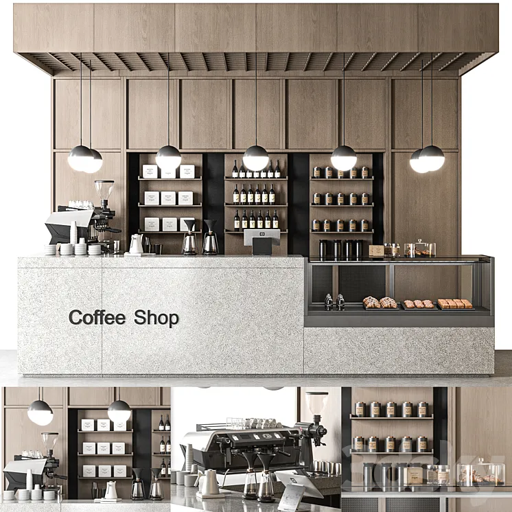 coffee shop 07 3D Model Free Download