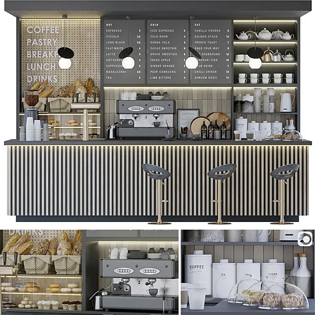 Coffee Shop 3. Corona 3D Model