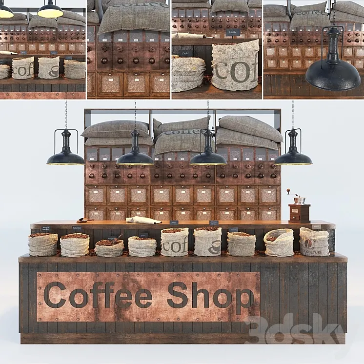 Coffee shop 3D Model Free Download