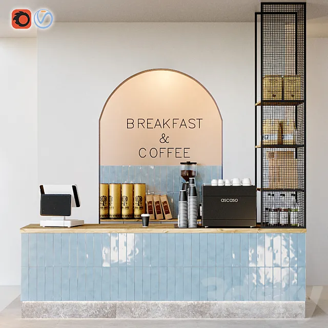 Coffee shop Breakfast & coffee 3D Model