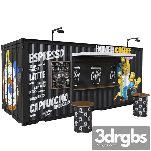 Coffee shop container 3D Model Download Coffee shop container 3D Model Download