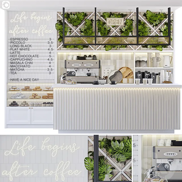 Coffee Shop. Corona 3D Model