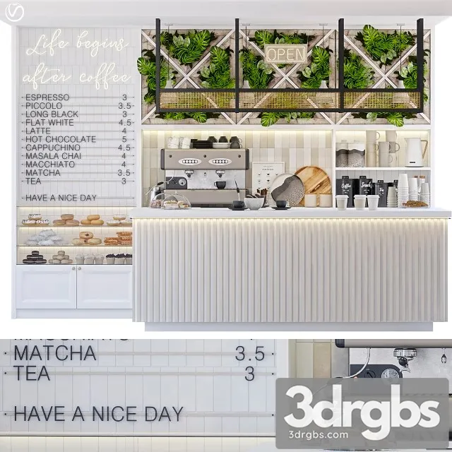 Coffee Shop With Bar 3D Model Download
