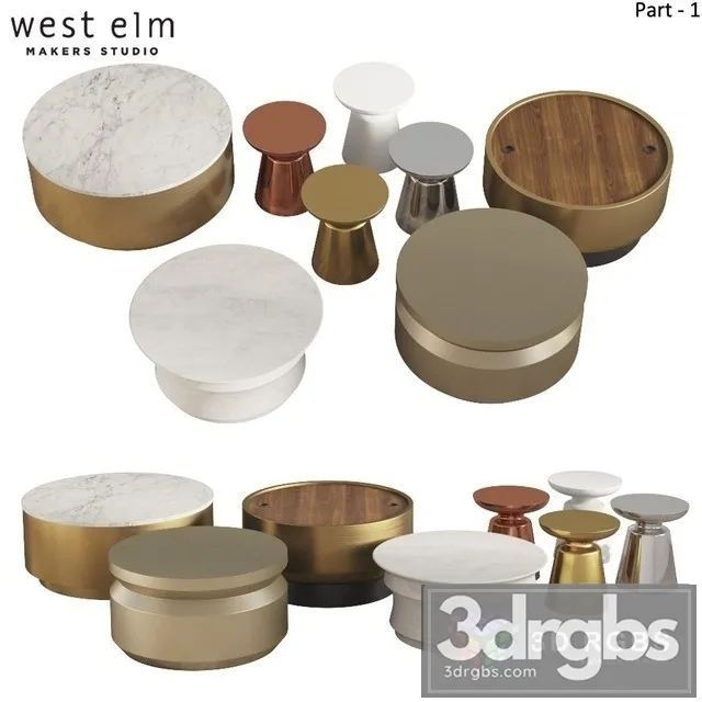 Coffee Side Tables West Elm 3D Model Download
