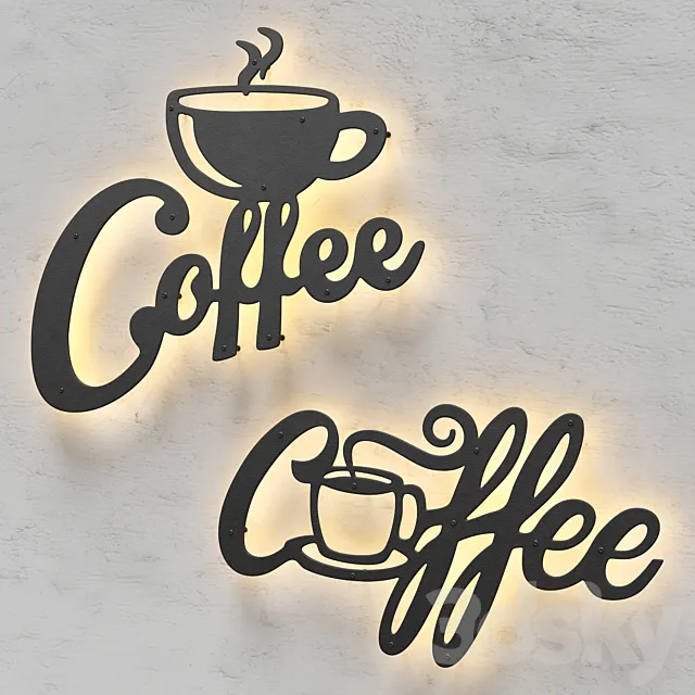 Coffee sign 3D Model Coffee sign 3D Model