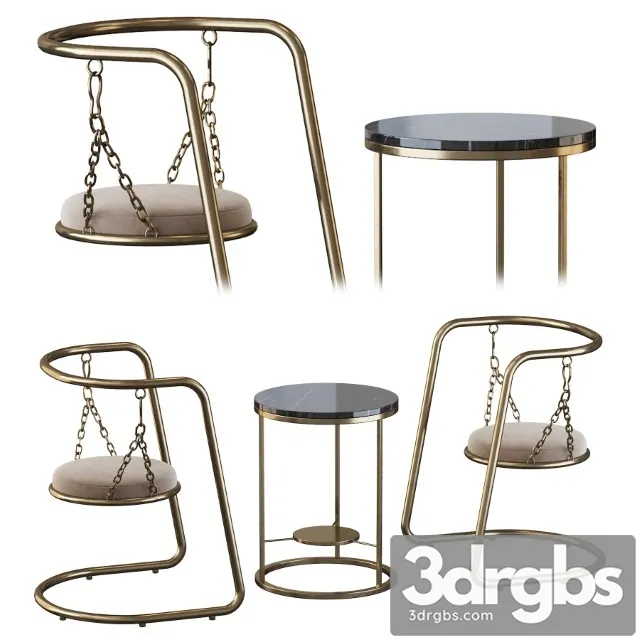 Coffee Table and Armchair 3D Model Download Coffee Table and Armchair 3D Model Download