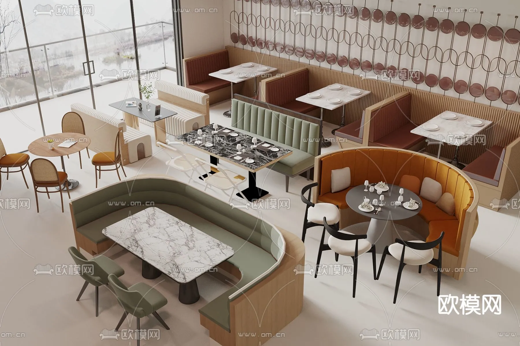Coffee Table and Armchair Sets – 3D Models – Cafe Interior 3D Scenes – 021 – VRAY Render Coffee Table and Armchair Sets – 3D Models – Cafe Interior 3D Scenes – 021 – VRAY Render