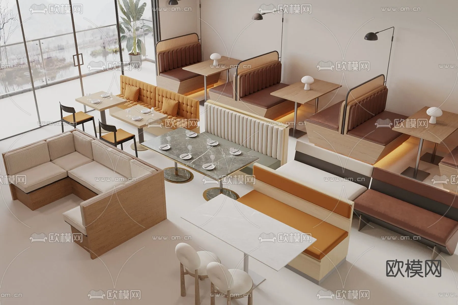 Coffee Table and Armchair Sets – 3D Models – Cafe Interior 3D Scenes – 022 – VRAY Render Coffee Table and Armchair Sets – 3D Models – Cafe Interior 3D Scenes – 022 – VRAY Render
