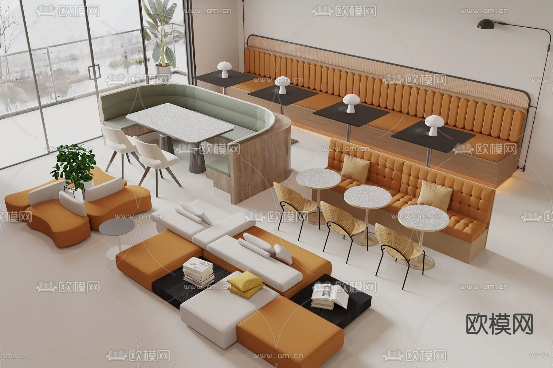 Coffee Table and Armchair Sets – 3D Models – Cafe Interior 3D Scenes – 023 – VRAY Render Coffee Table and Armchair Sets – 3D Models – Cafe Interior 3D Scenes – 023 – VRAY Render