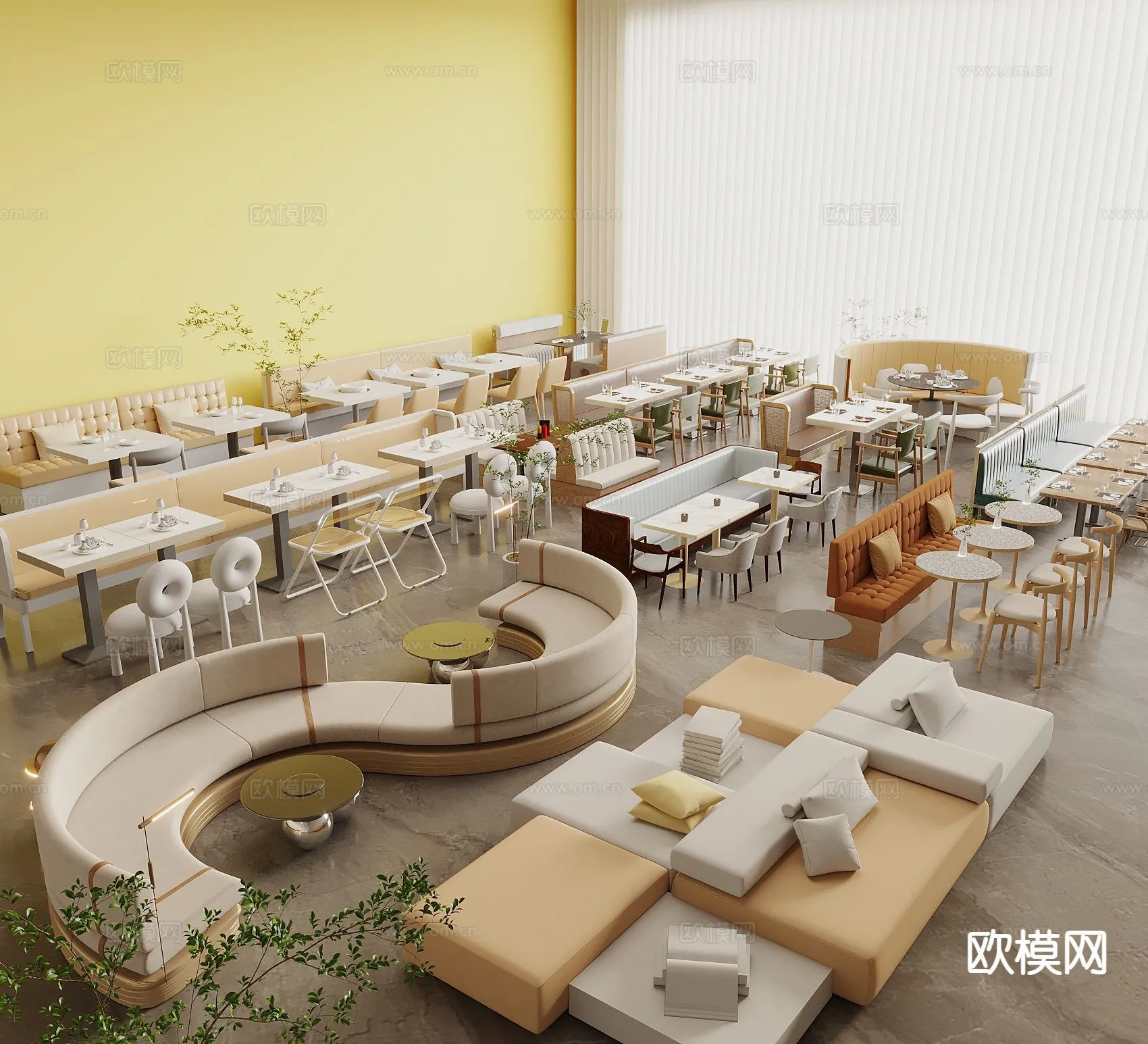 Coffee Table and Armchair Sets – 3D Models – Cafe Interior 3D Scenes – 054 – VRAY Render Coffee Table and Armchair Sets – 3D Models – Cafe Interior 3D Scenes – 054 – VRAY Render