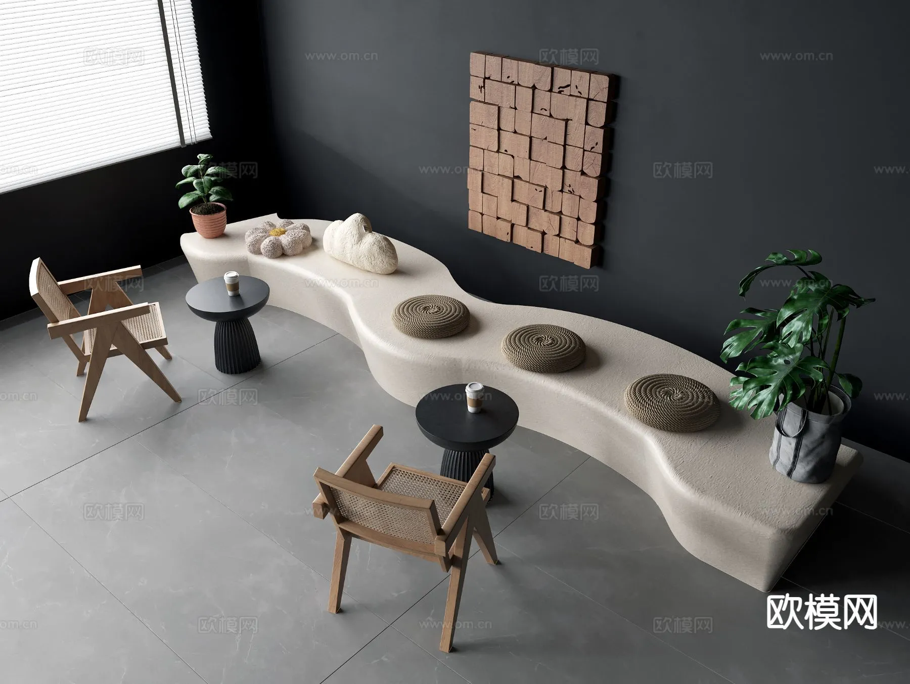 Coffee Table and Armchair Sets – 3D Models – Cafe Interior 3D Scenes – 059 – VRAY Render Coffee Table and Armchair Sets – 3D Models – Cafe Interior 3D Scenes – 059 – VRAY Render