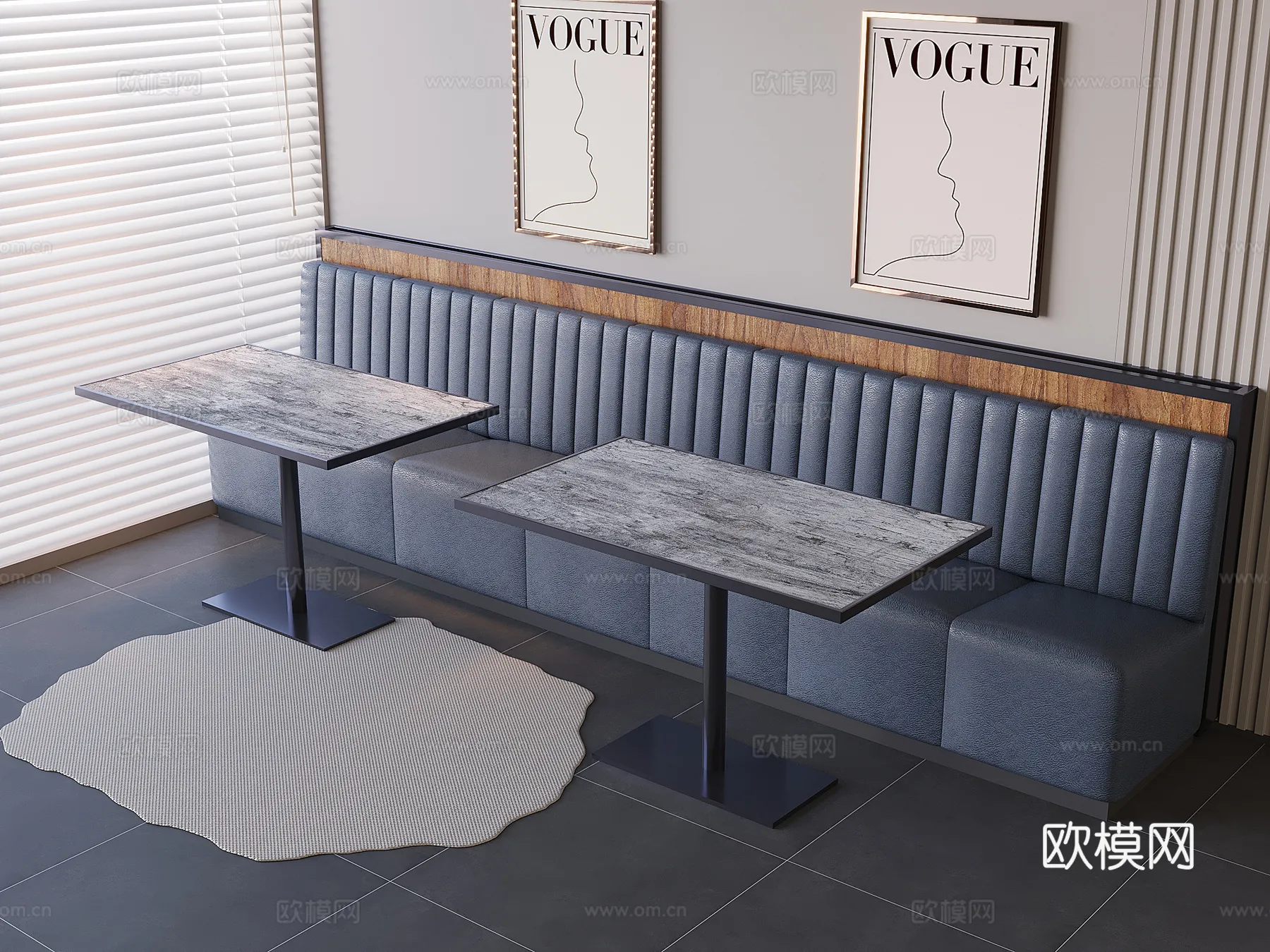 Coffee Table and Armchair Sets – 3D Models – Cafe Interior 3D Scenes – 072 – VRAY Render
