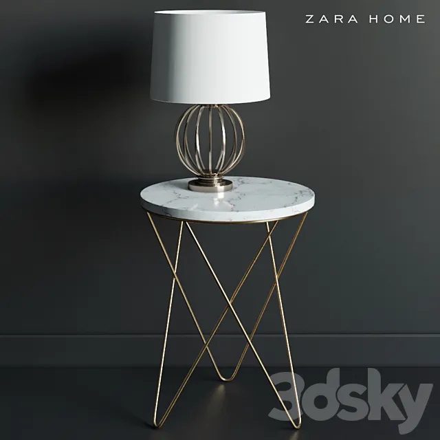 Coffee table and lamp ZARA home 3D Model