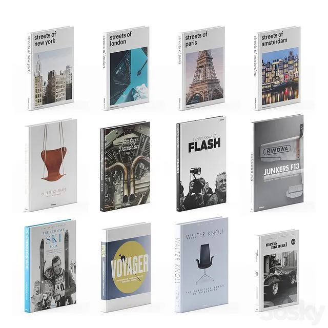 Coffee Table Book Set 02 3D Model Coffee Table Book Set 02 3D Model