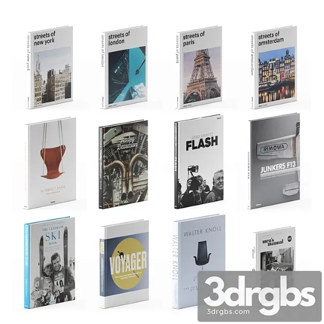 Coffee Table Book Set 02 3D Model Download