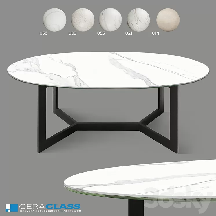 Coffee table Ceraglass CGO-000_X 3D Model
