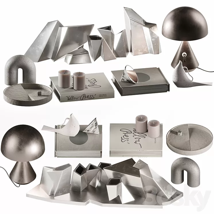 Coffee table decor set 048 3D Model