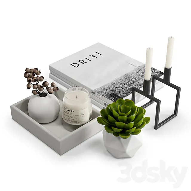 Coffee Table Decor Set 1 3DModel