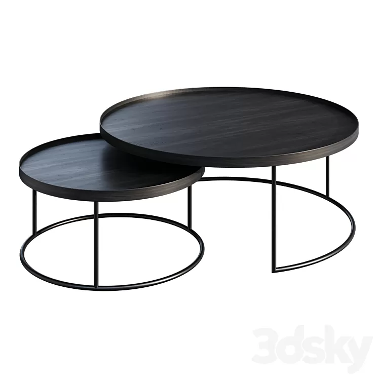 Coffee table ETHNICRAFT ROUND TRAY TABLE SET VAN 2 coffee table 3D Model Free Download Coffee table ETHNICRAFT ROUND TRAY TABLE SET VAN 2 coffee table 3D Model Free Download