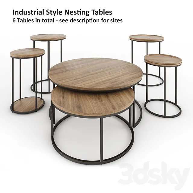 Coffee Table – Industrial Style 3D Model Coffee Table – Industrial Style 3D Model