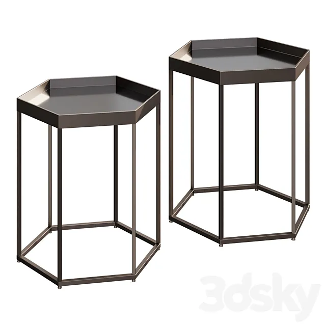 Coffee table Loma Linda Hexagon Nesting End Tables coffee table 3D Model