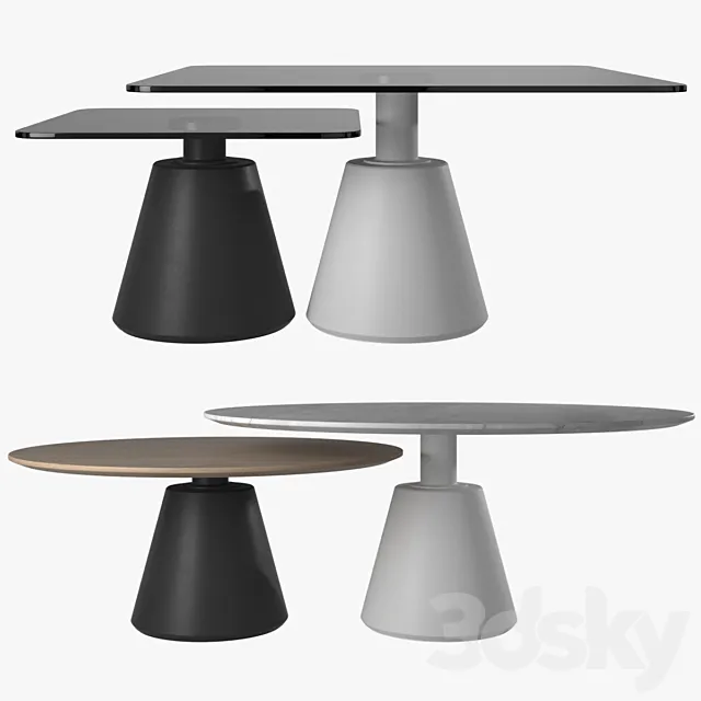 Coffee table Madrid (BoConcept 4 pieces) 3D Model