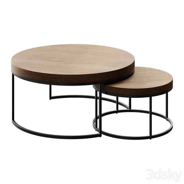 Coffee table Malcolm Round Nesting Coffee Tables 3D Model
