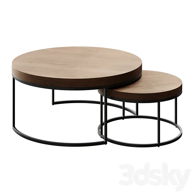 Coffee table Malcolm Round Nesting Coffee Tables coffee table 3D Model