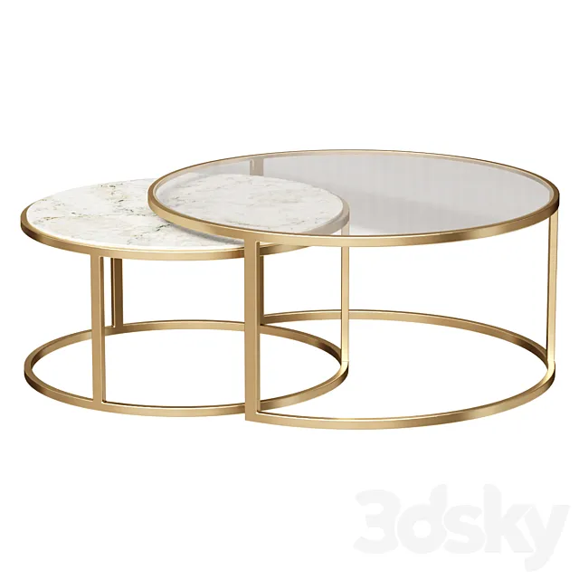 Coffee table Metal Framed Nesting Coffee Tables coffee table 3D Model Coffee table Metal Framed Nesting Coffee Tables coffee table 3D Model