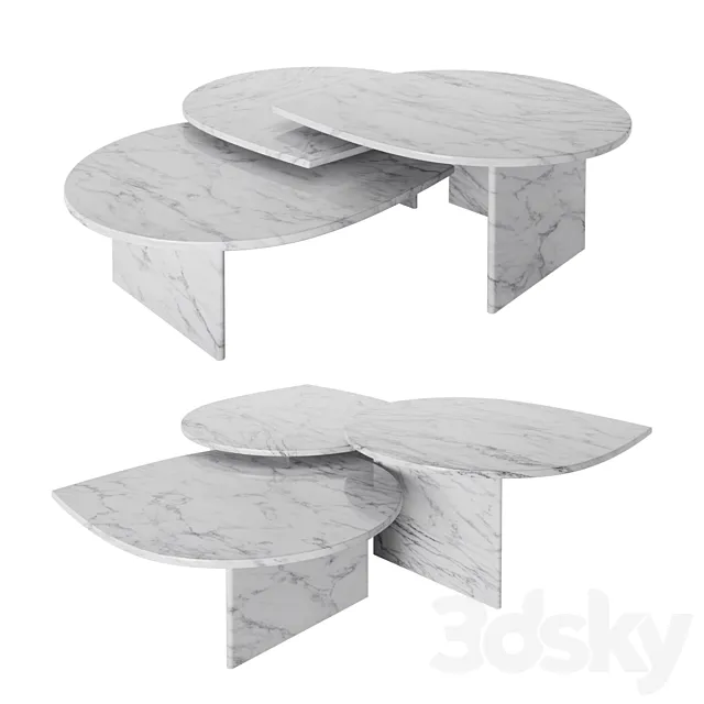 Coffee Table Naples Set of 3 by Eichholtz 3DModel