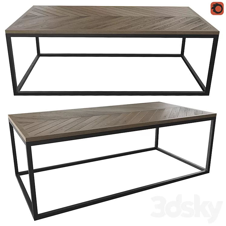 Coffee table Nottingham La Redoute 3D Model Coffee table Nottingham La Redoute 3D Model