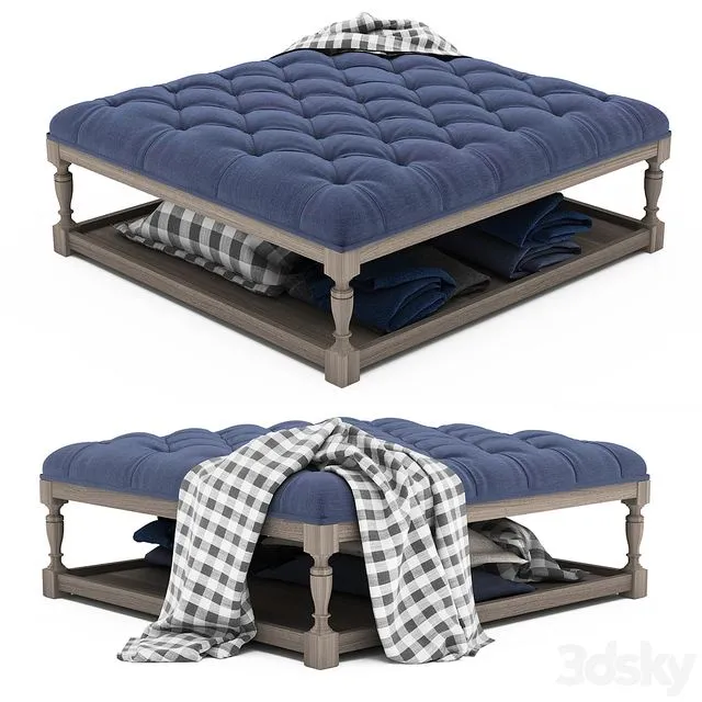 Coffee Table Ottoman 3D Model Coffee Table Ottoman 3D Model