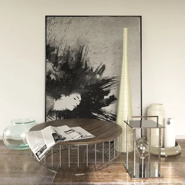 Coffee table Reza Feiz coffee table + decor 3D Model Coffee table Reza Feiz coffee table + decor 3D Model