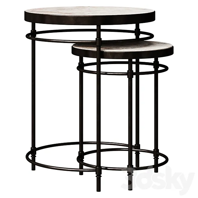 Coffee table Saint Armand Nest of Tables coffee table 3D Model