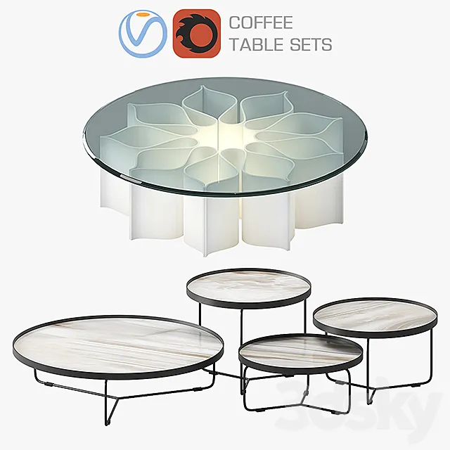 Coffee table sets 3DModel Coffee table sets 3DModel