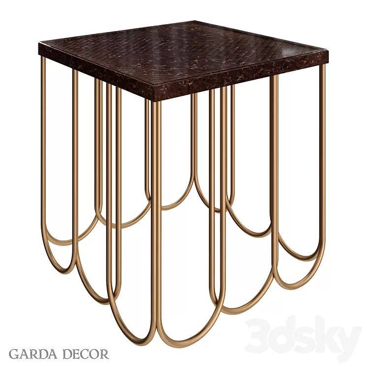 Coffee Table Square Cherry-Gold ART-2706-ET Garda Decor 3D Model Coffee Table Square Cherry-Gold ART-2706-ET Garda Decor 3D Model