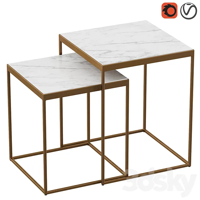Coffee table Stone Dantone Home 3D Model