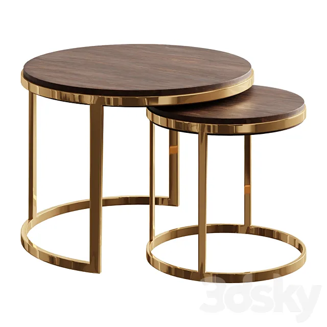 Coffee table Table TWINS GOLD coffee table 3D Model Coffee table Table TWINS GOLD coffee table 3D Model