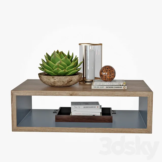 Coffee table with decor 3DModel