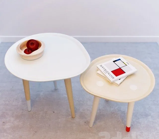 Coffee tables and a plate for childroom 3D Model Coffee tables and a plate for childroom 3D Model