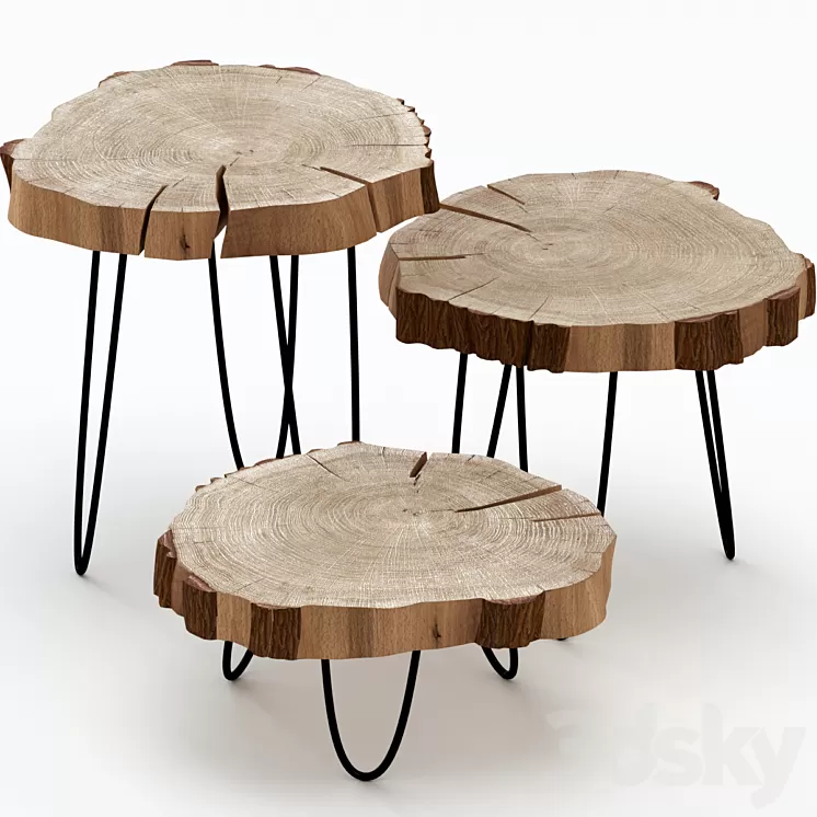 Coffee tables made of slab 3D Model Coffee tables made of slab 3D Model