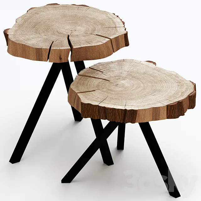 Coffee tables made of slab. 3DModel