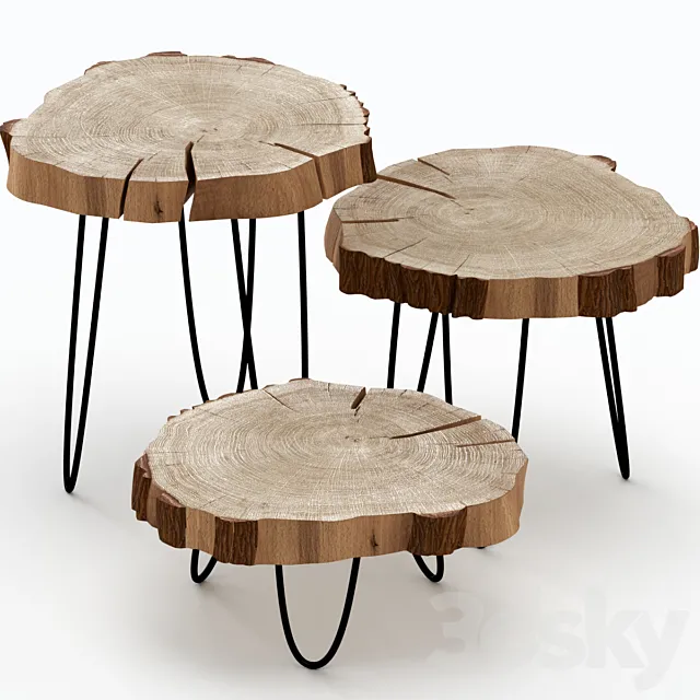 Coffee tables made of slab 3DModel