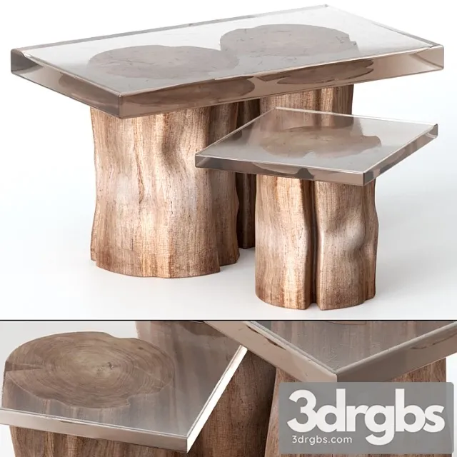 Coffee tables made of stumps and epoxy 2 3D Model Download 3DSKY Decor Helper