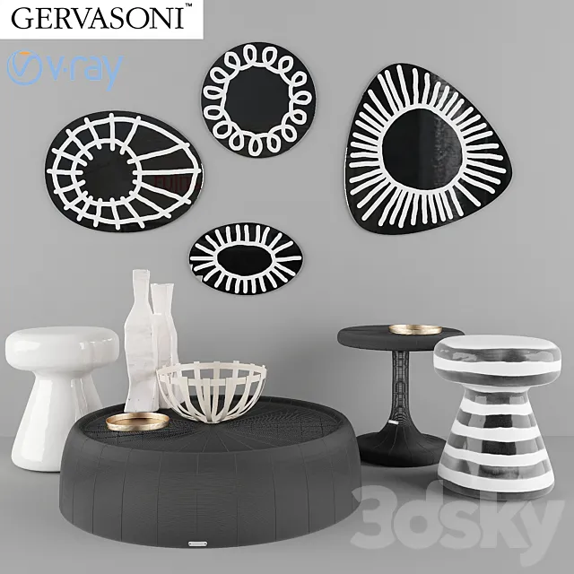 Coffee tables & Mirrors_GERVASONI 3D Model